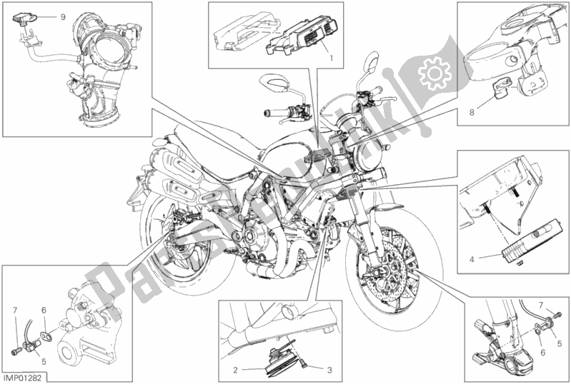 Toutes les pièces pour le 13d - Appareils électriques du Ducati Scrambler 1100 PRO USA 2020